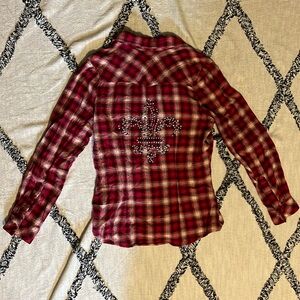 Decoded size M bling button up